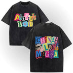 "ICE OUT" Magazine Letter Tee | Vintage Washed Double-Sided Graphic