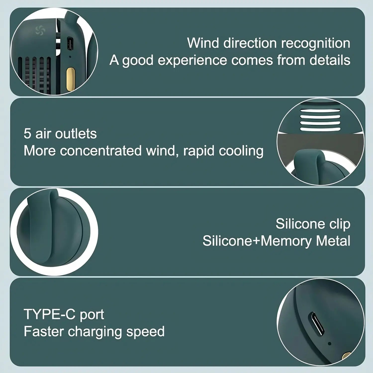 Portable Mini Bladeless Waist/Shirt Clip-On Fan | 3-Speed Silent Personal Fan for Outdoor, Sports & Summer Gifting