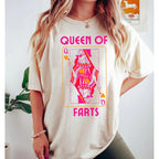 Queen Of Farts T Shirt, Funny Joke Tee, Inappropriate Fart Shirt, Prank Gift For Her, Embarrassing Humor Shirt