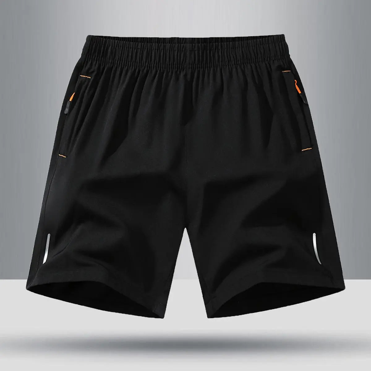 Men's Solid-Color Casual Summer Shorts with Zippered Pockets (97% Polyester/3% Spandex) - Tropical Beige