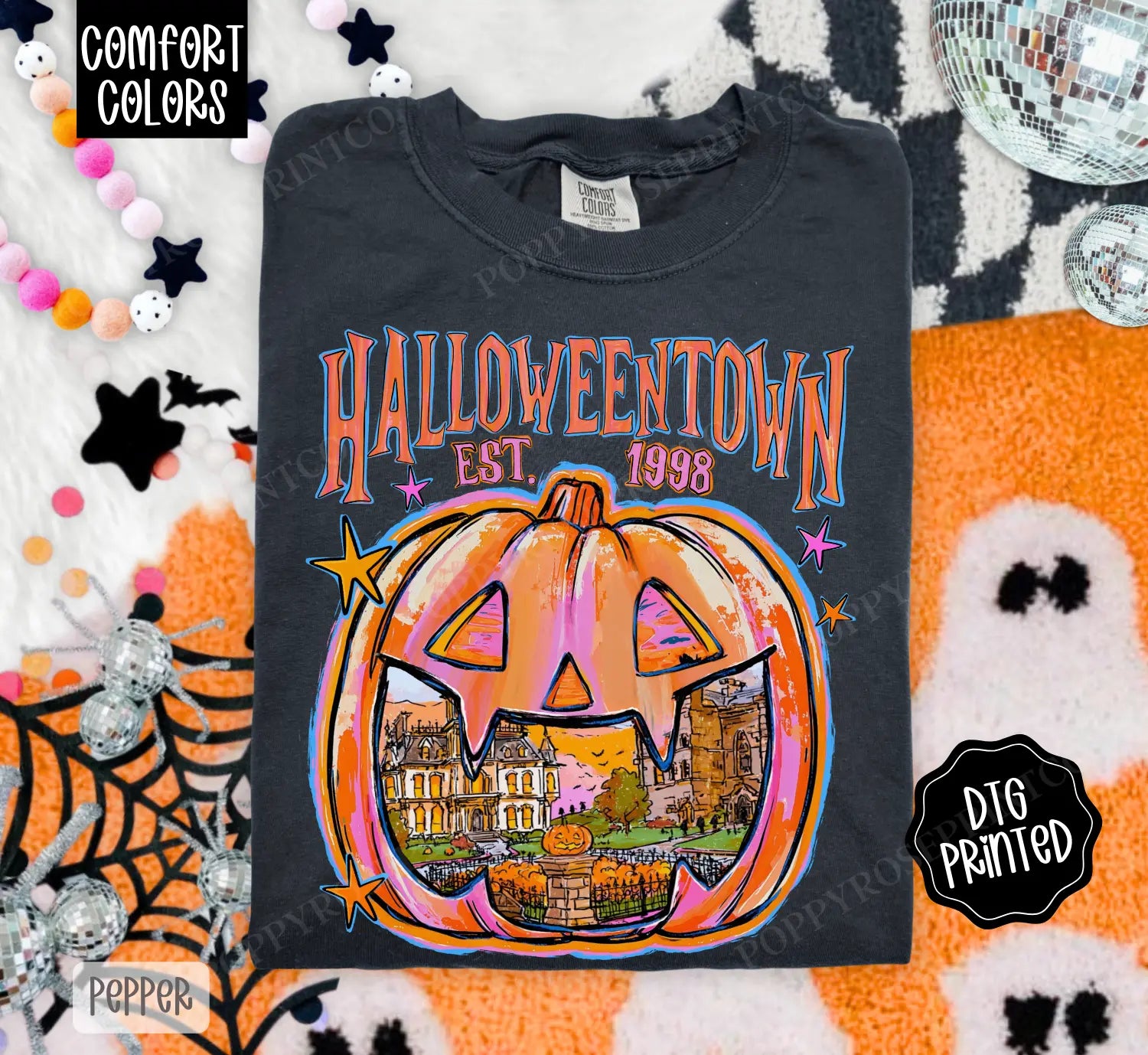 Halloweentown Comfort Colors Vintage Shirt – Trendy Women's Fall Spooky Graphic Tee