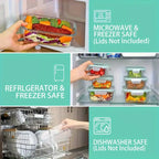 16-Piece Glass Food Storage Containers Set – Airtight Meal Prep & Kitchen Preservation Lids
