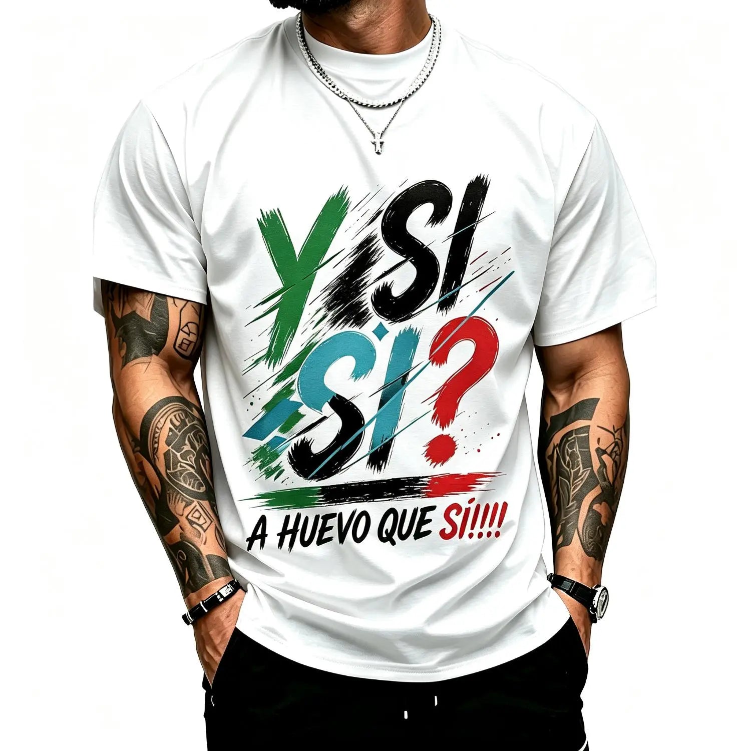 Mexico Spirit Cotton T-Shirt – Bold Flag Colors Graphic Print Short Sleeve Tee