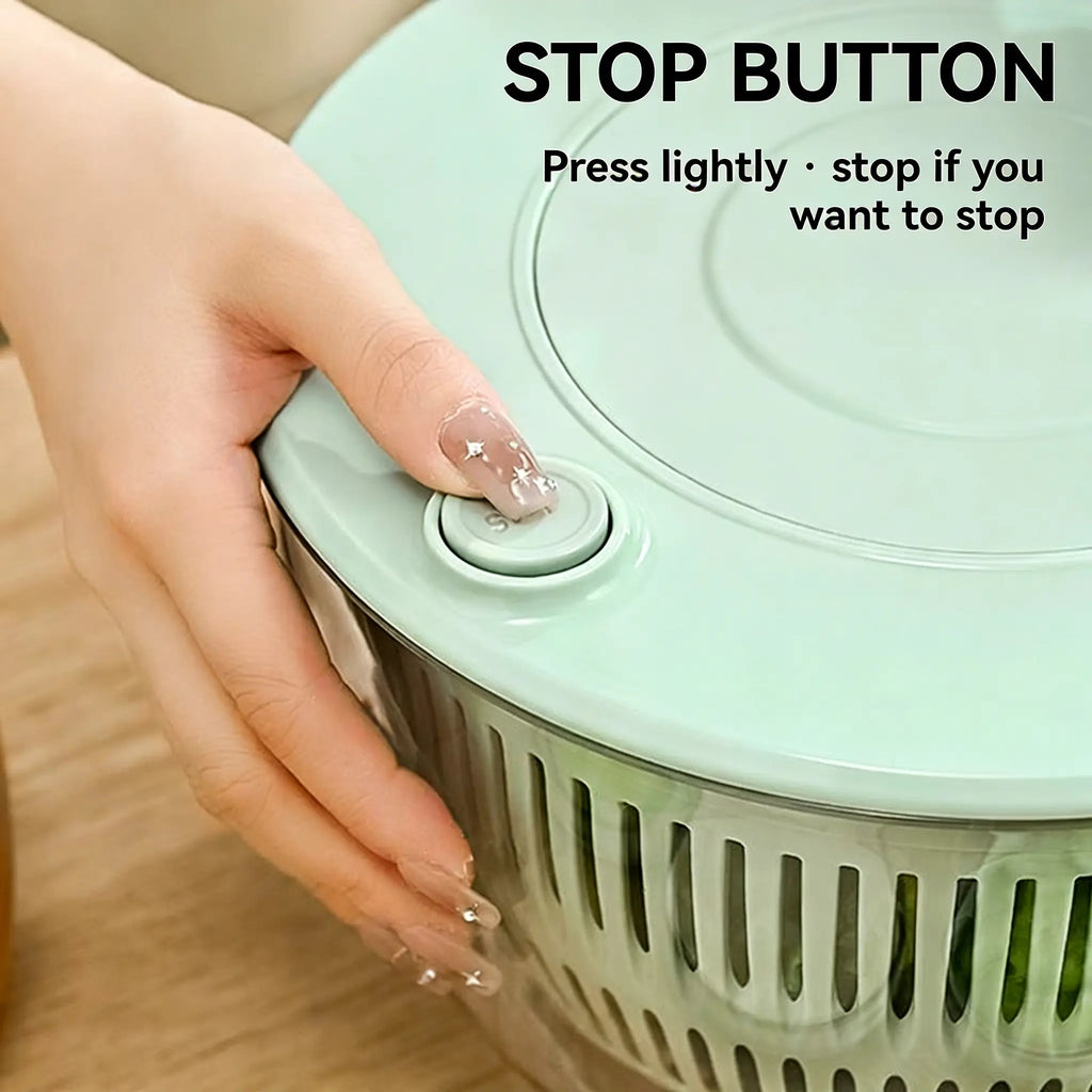 3-in-1 Large Salad Spinner & Vegetable Washer (5.3 Qt) - Includes 5-Blade Slicer, Strainer & Egg Separator