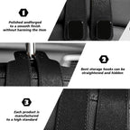 4PCS Faux Leather Car Headrest Hooks: Double-Hook Organizer for Bags & Essentials
