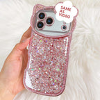 Cute Shiny Glitter Crystal Phone Case – Shockproof Camera Protection Cover for iPhone 16 Pro Max