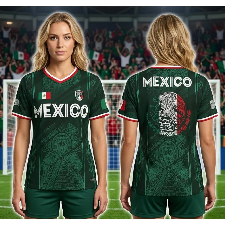 2026 Mexico Chichén Itzá Pyramid All-Over Print Retro Soccer Jersey