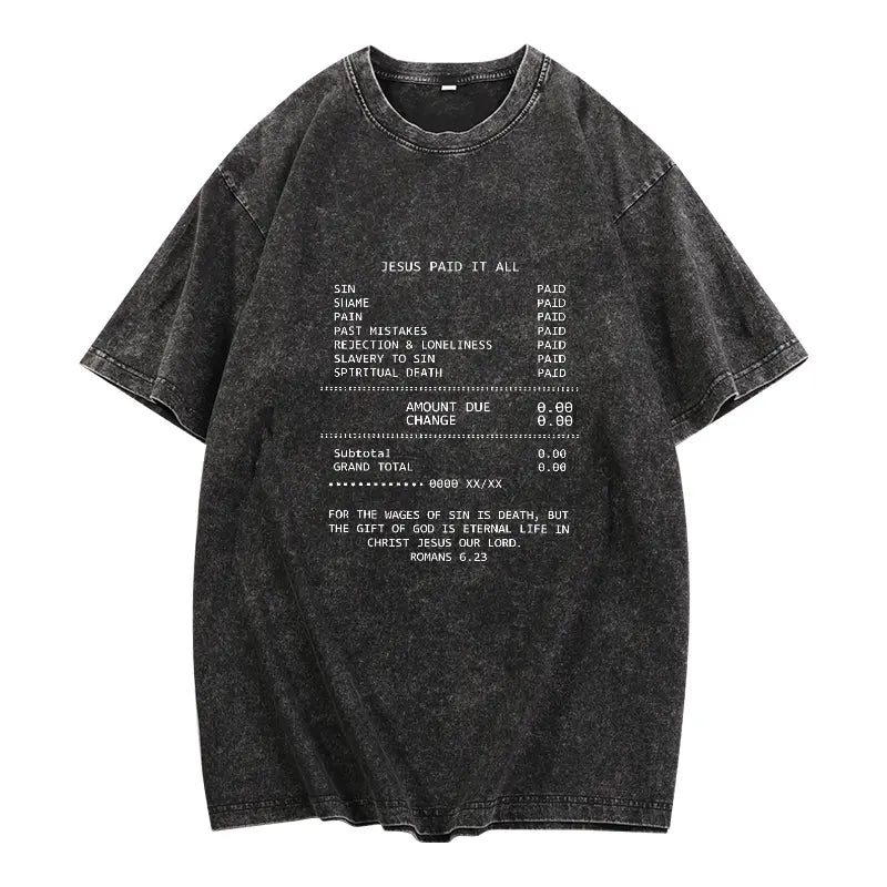 JESUS PAID IT ALL Graphic Tee – Soft Breathable Short Sleeve Faith T-Shirt for Men