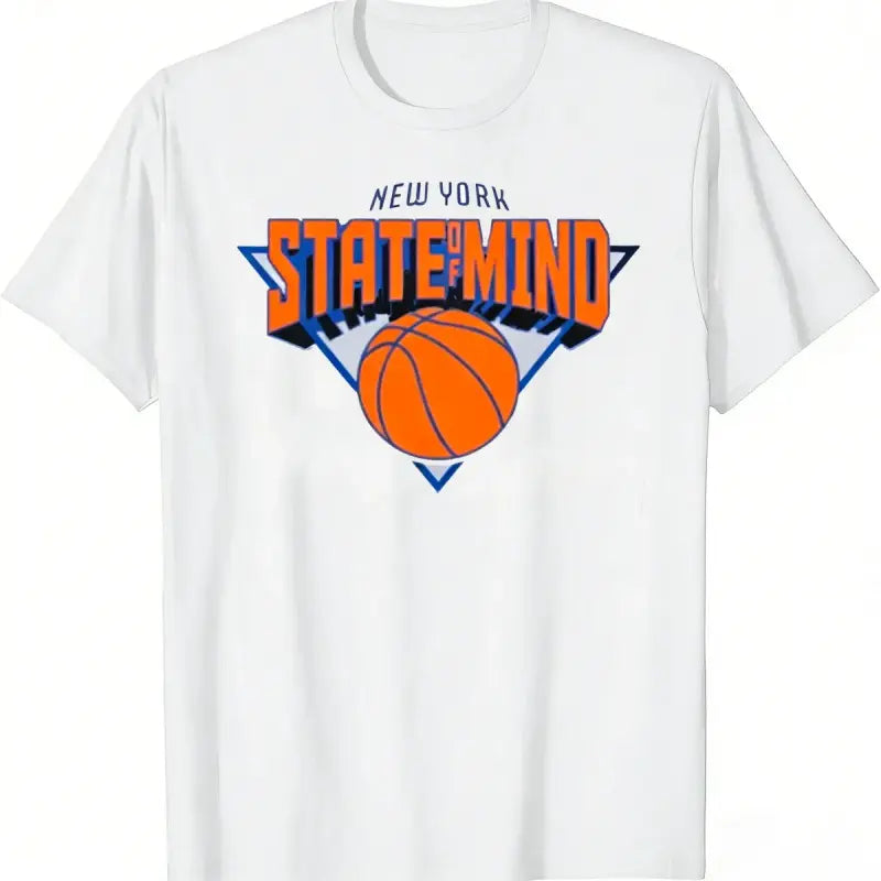 New York State of Mind Basketball Graphic T-Shirt – Unisex Cotton Crewneck Streetwear Tee