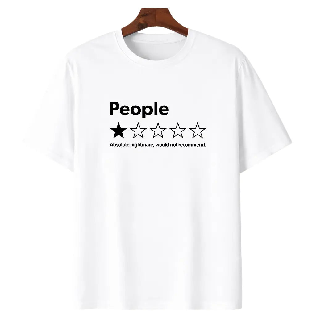 Funny "Absolute Trash" One Star Review T-Shirt -  Black Short Sleeve Tee