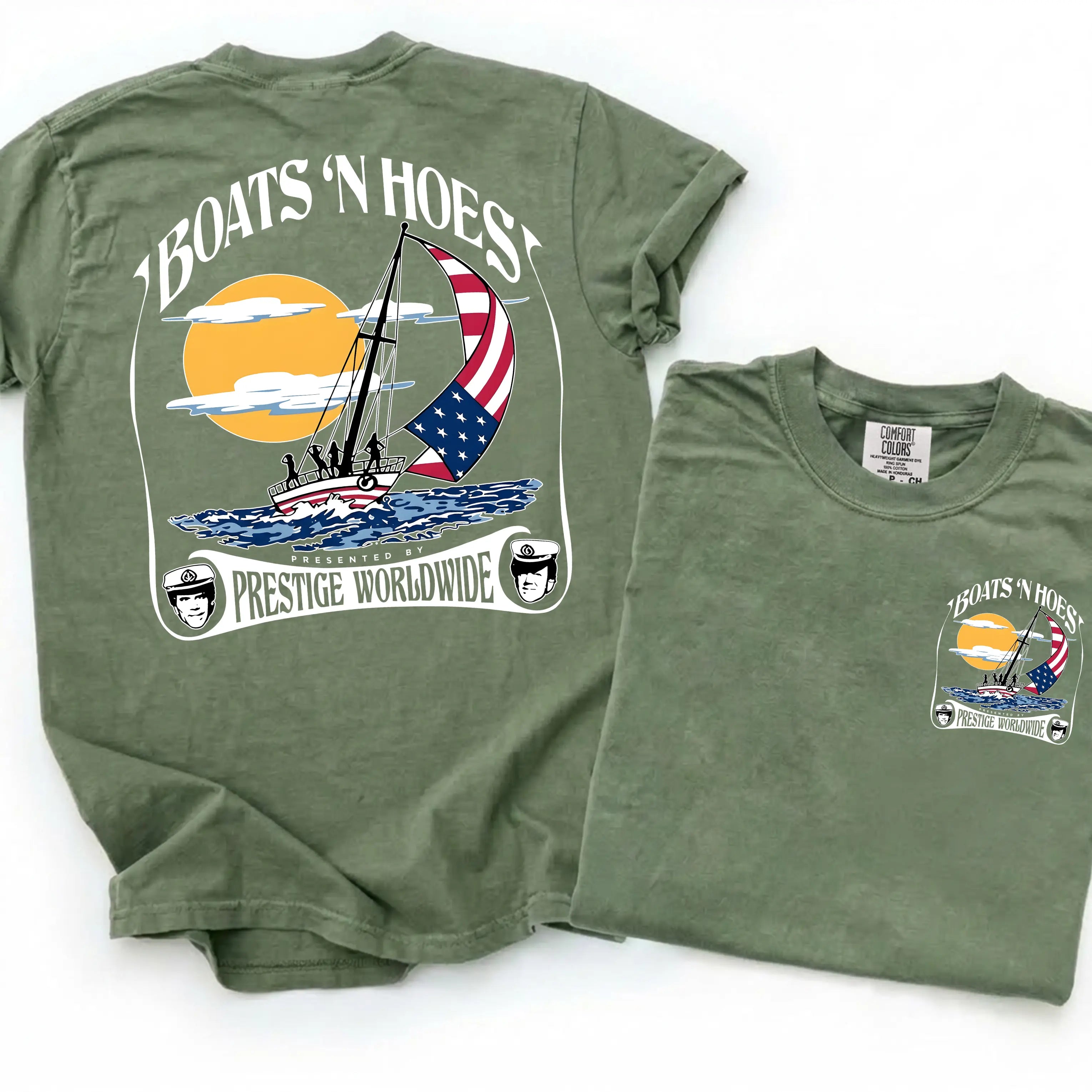 [Comfort Colors] Boats'n Hoez Step Brothers Movie Tee - Vintage Retro Funny Summer Gift Shirt