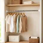 Punch-Free Adjustable Telescopic Tension Rod for Closet & Laundry Organization