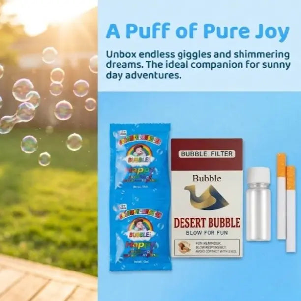 Summer Vibes Bubble Cigarette Stress Relief Toy - Mini Bubble Blower Gift for Birthday & Holiday Parties