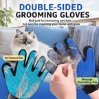 Upgraded Pet Grooming Gloves – 255 Silicone Tips 2-in-1 Deshedding & Massage Mitts
