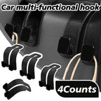 4PCS Faux Leather Car Headrest Hooks: Double-Hook Organizer for Bags & Essentials