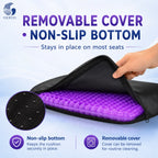 GEECO Purple Gel Seat Cushion – Firm Honeycomb Cooling Pad with Non-Slip Cover