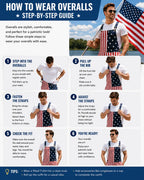 Unisex American Flag Short Overalls, 4th of July Patriotic Denim Romper, Summer Independence Day Party Outfit