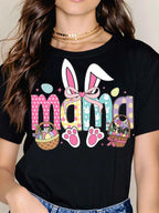 "Mama Bunny" Easter T-Shirt | Cute Bunny Ears & Basket Mom Shirt