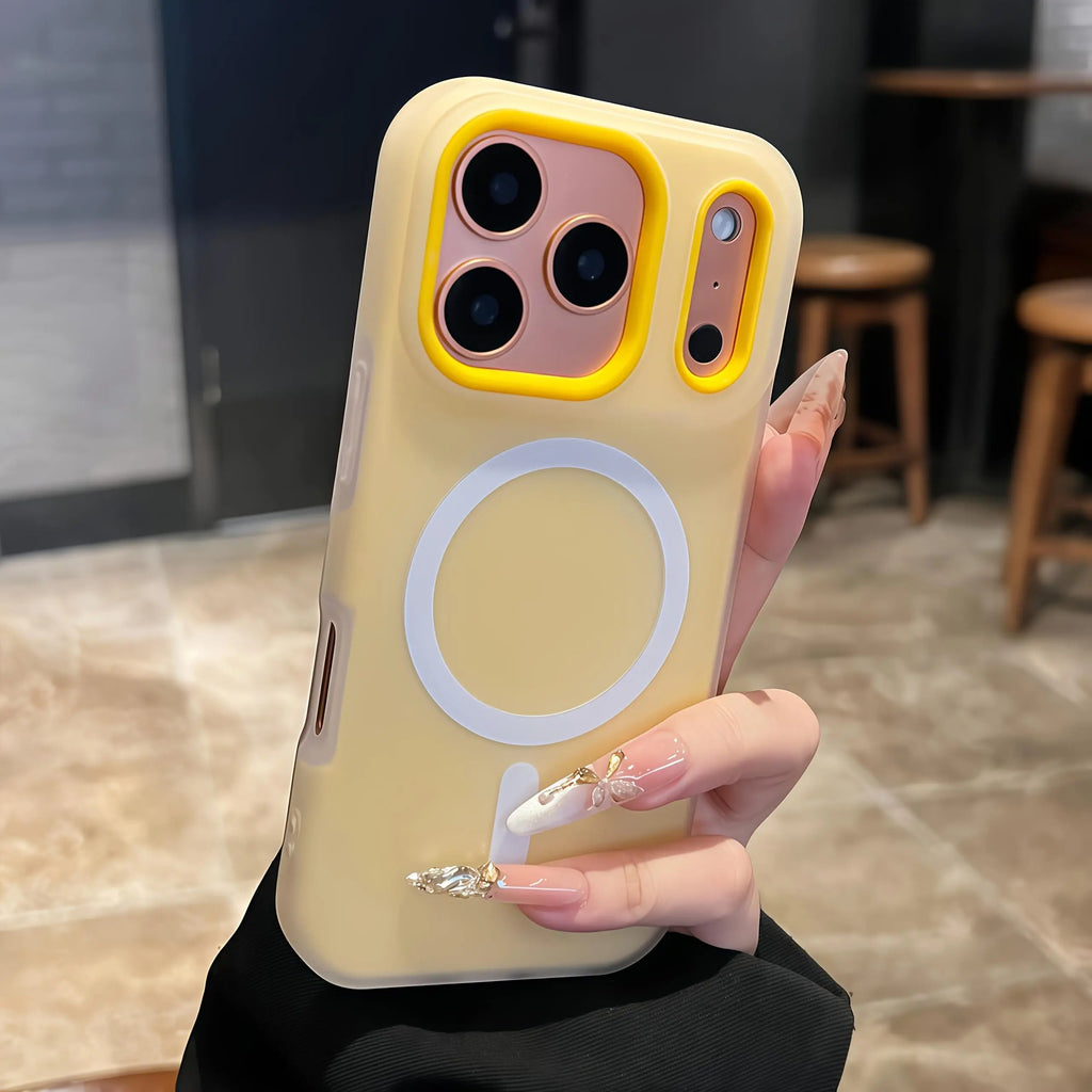 Luxury Candy-Colored 2-In-1 Magnetic Case for iPhone 17-11 Pro Max: Frosted Shockproof Wireless Charging Cover
