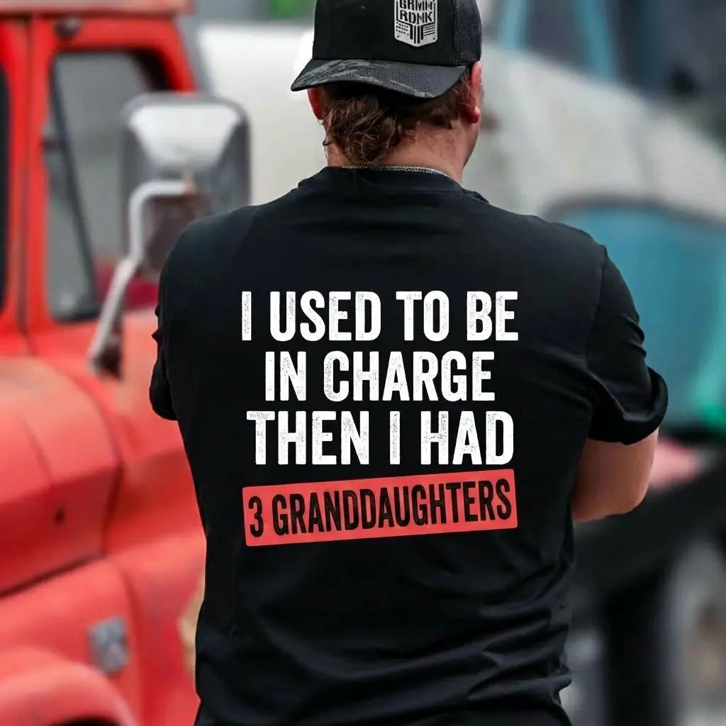 Grandpa "In Charge" Printed T-Shirt – Funny Father’s Day Gift for Dad