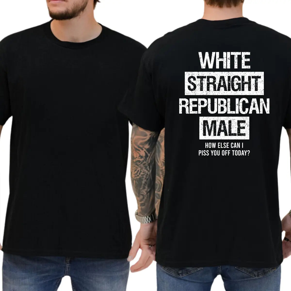 "White Straight Republican Male" Shirt | Bold Conservative Statement Tee