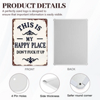 My Happy Place Don't Ruin The Fun Metal Sign – 8x12 Inch Rustic Aluminum Wall Decor
