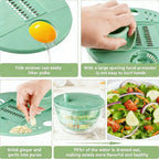 3-in-1 Large Salad Spinner & Vegetable Washer (5.3 Qt) - Includes 5-Blade Slicer, Strainer & Egg Separator