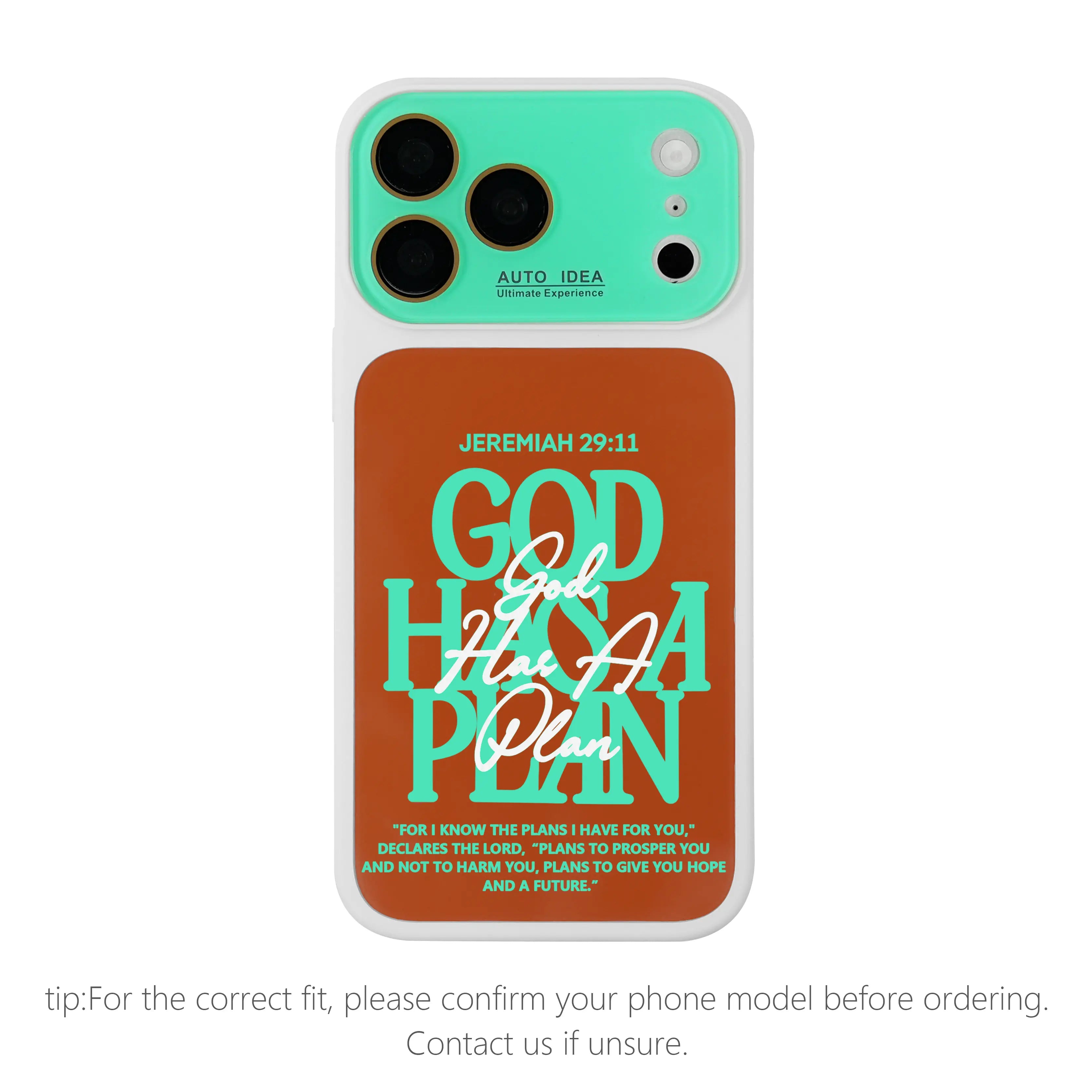 Jeremiah 29:11 Christian Bible Verse Color Block Phone Case for iPhone 17 Pro Max – Dual-Layer TPU-PC Protective Shell with Raised Camera Guard