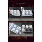 3D Baseball Stitch Ice Cube Mold: 6-Cavity Food-Grade Silicone Tray