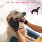 Upgraded Pet Grooming Gloves – 255 Silicone Tips 2-in-1 Deshedding & Massage Mitts