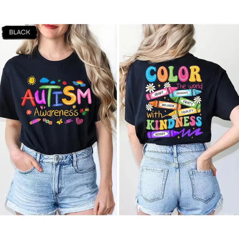 2-Sided Autism Awareness Shirt | SPED Teacher Brushstroke Graphic Tee