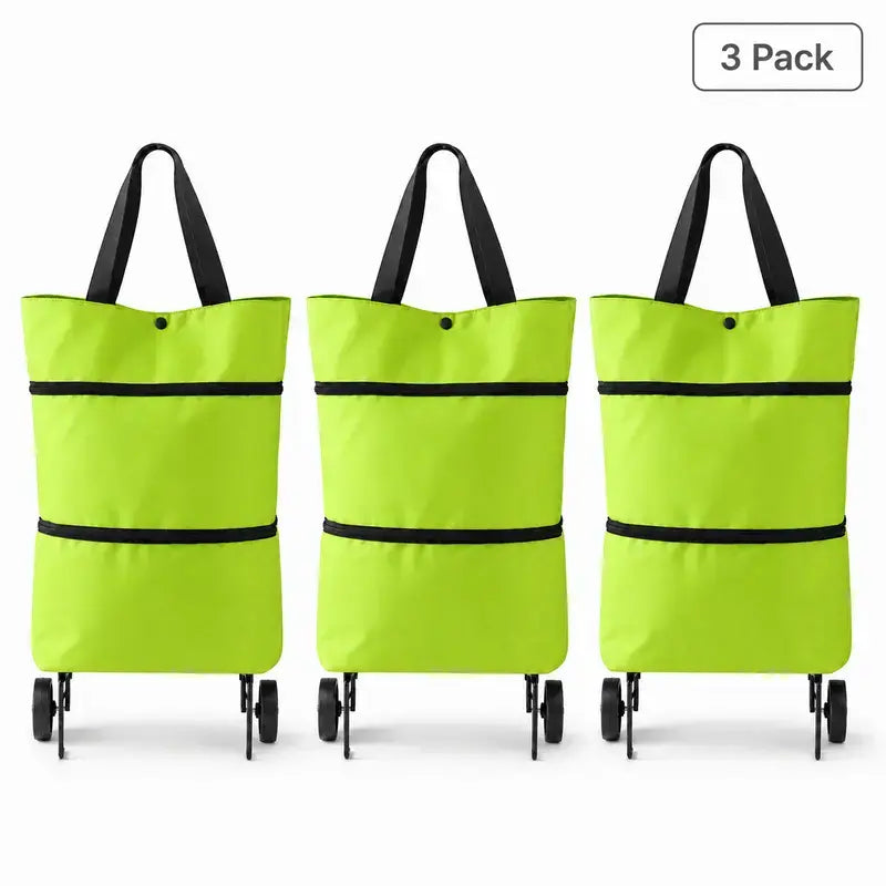 2-in-1 Foldable Rolling Shopping Tote Bag – Large Capacity Grocery Cart with Wheels