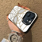 Classic Cool Grid Pattern IMD Laser Phone Case - Military Grade Anti-Drop Shell for iPhone