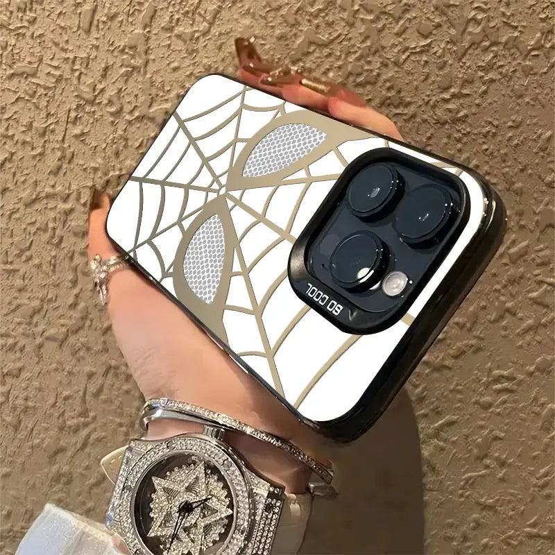 Classic Cool Grid Pattern IMD Laser Phone Case - Military Grade Anti-Drop Shell for iPhone