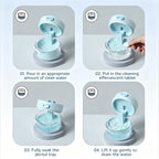 Retainer Cleaner Case Box – Travel Soak Storage Container with Mirror, Brush & Drain Tray