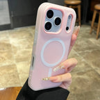 Luxury Candy-Colored 2-In-1 Magnetic Case for iPhone 17-11 Pro Max: Frosted Shockproof Wireless Charging Cover
