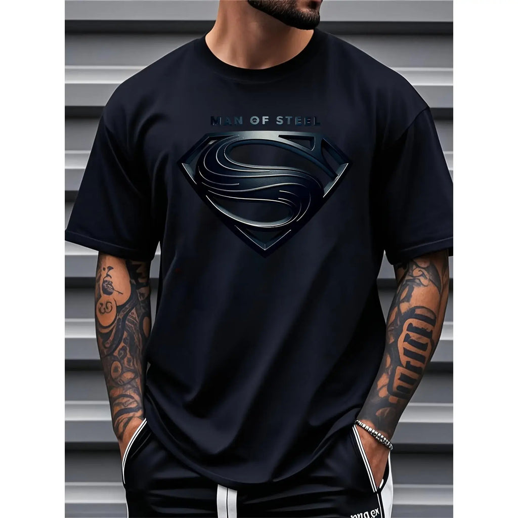 Justice League "Man of Steel" Plus Size Tee: Comfortable Graphic Print Top