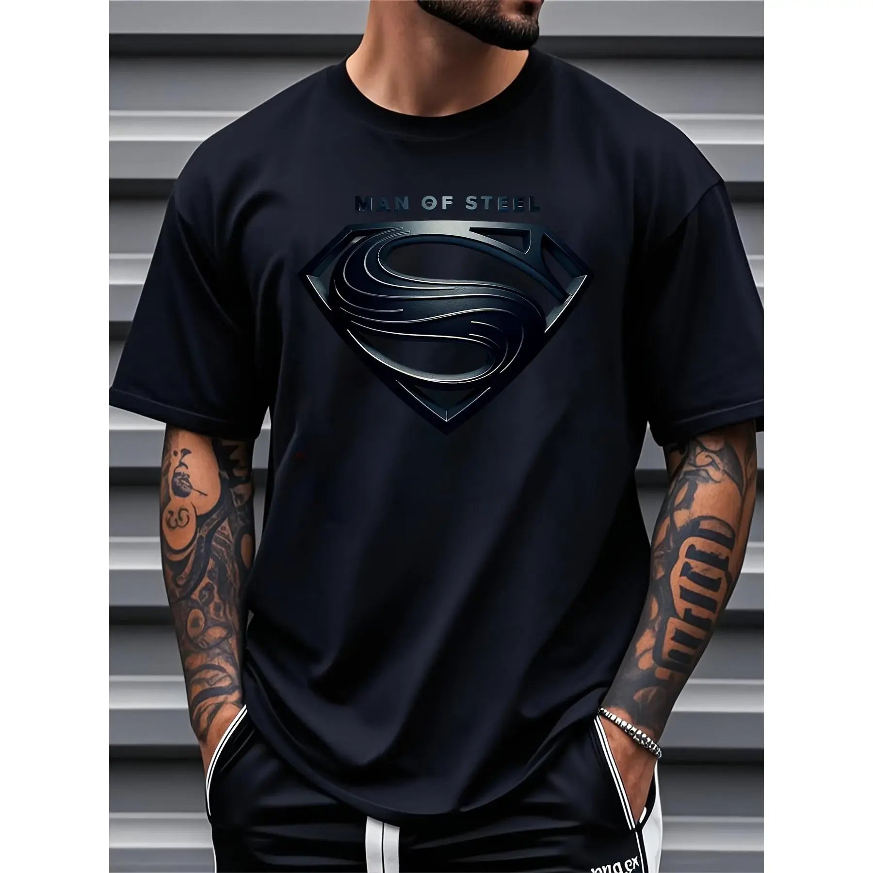 Justice League "Man of Steel" Plus Size Tee: Comfortable Graphic Print Top
