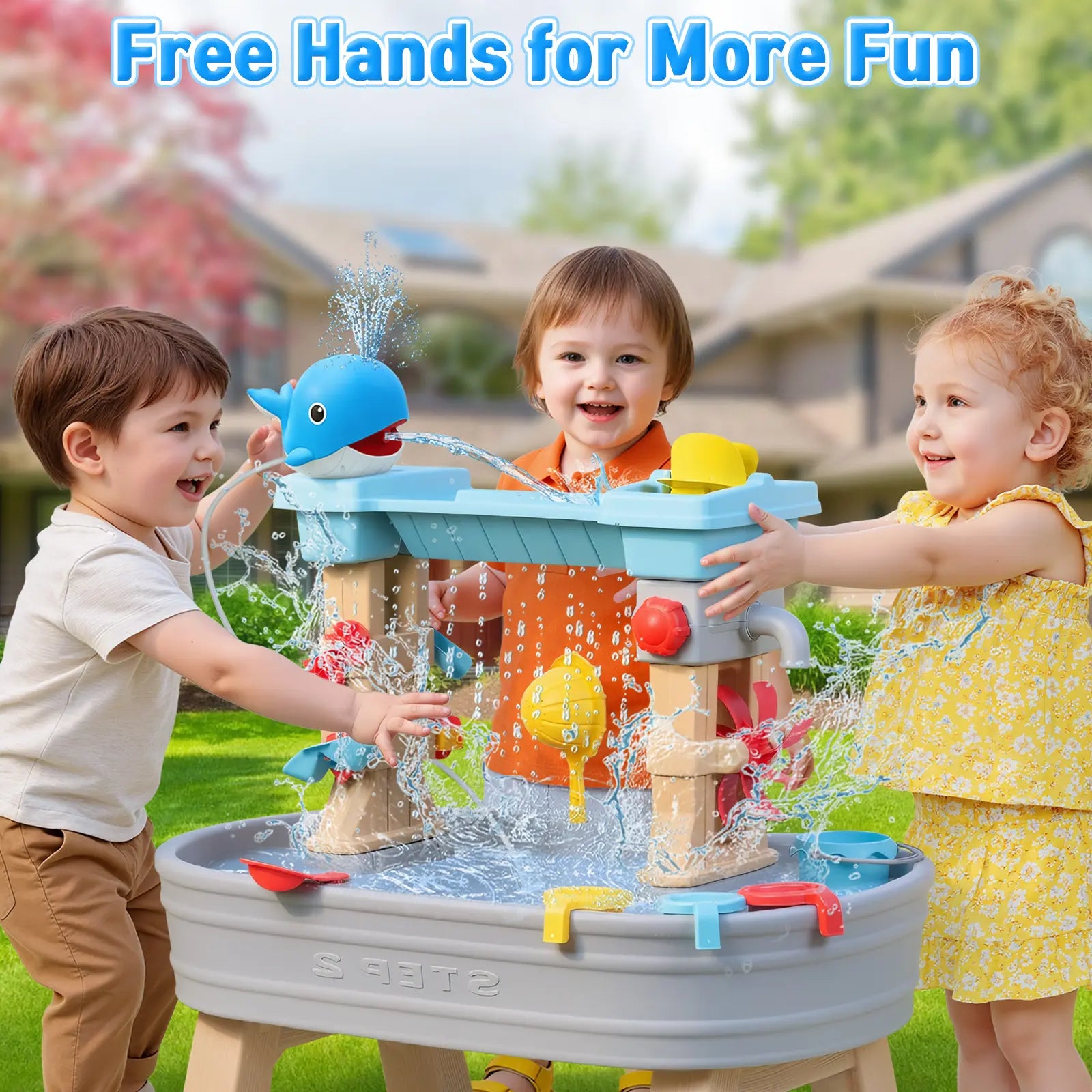 Rechargeable Whale Water Table Pump with Sprinkler - 3.5-Hour Runtime Summer Sensory Toy (Blue/Purple, Pump Only)