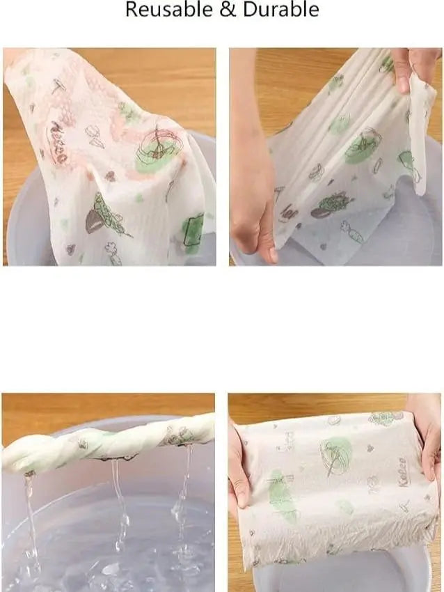 50-Count Reusable Washable Cleaning Lazy Rags – Multi-Purpose Kitchen Dish Towels