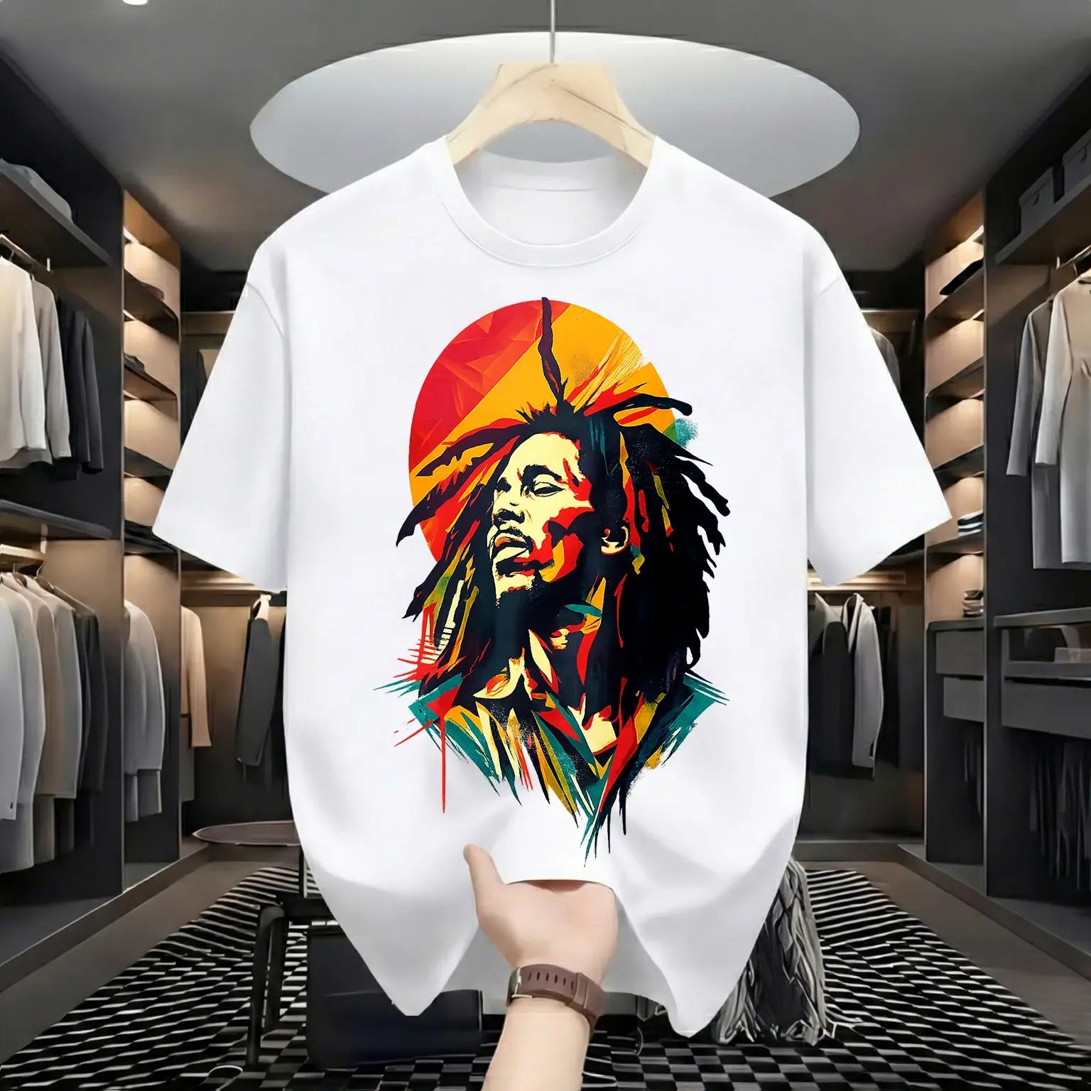 "Reggae Legend" Bob Marley Graphic Tee | Vintage Rasta Pop Art Shirt