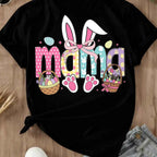 "Mama Bunny" Easter T-Shirt | Cute Bunny Ears & Basket Mom Shirt