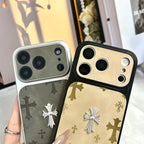 Premium Cross-Pattern Leather MagSafe Case – Vintage 3D Shockproof Protective Cover for iPhone 17 Pro Max