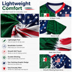 Mexico Green Tribal & US Stars Stripes Jersey – Dual Eagle Heritage Sports Shirt