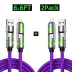 EXAVON 4-in-1 USB-C Cable (6.6FT) – PD Fast Charge & Data Sync Multi-Port Adapter