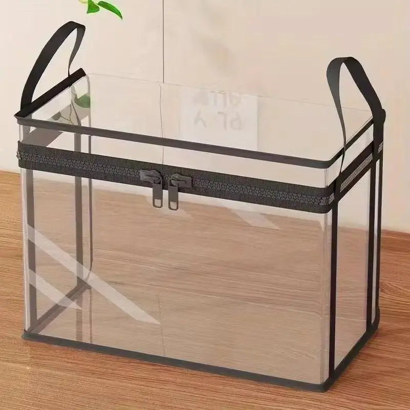 Heavy-Duty Clear Plastic Storage Box: Large Capacity Organizer with Hinged Lid
