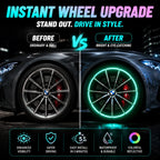 60-Piece Glow in The Dark Reflective Wheel Rim Stickers – Waterproof Universal Decals for Cars