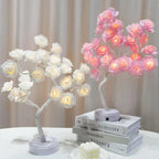 LED Rose Flower Tree Lamp - USB/Battery Powered Tabletop Decor Gift