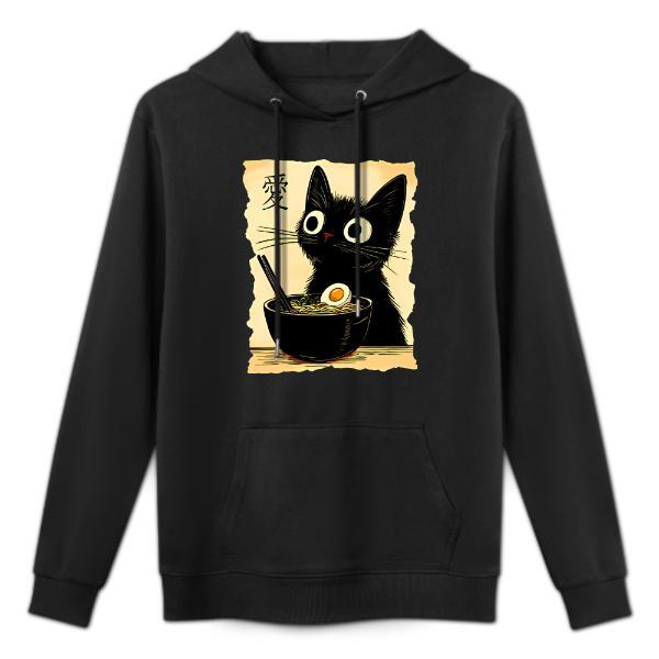 Funny Cat Ramen Japanese Graphic Tee | Kawaii Anime Oversized T-Shirt