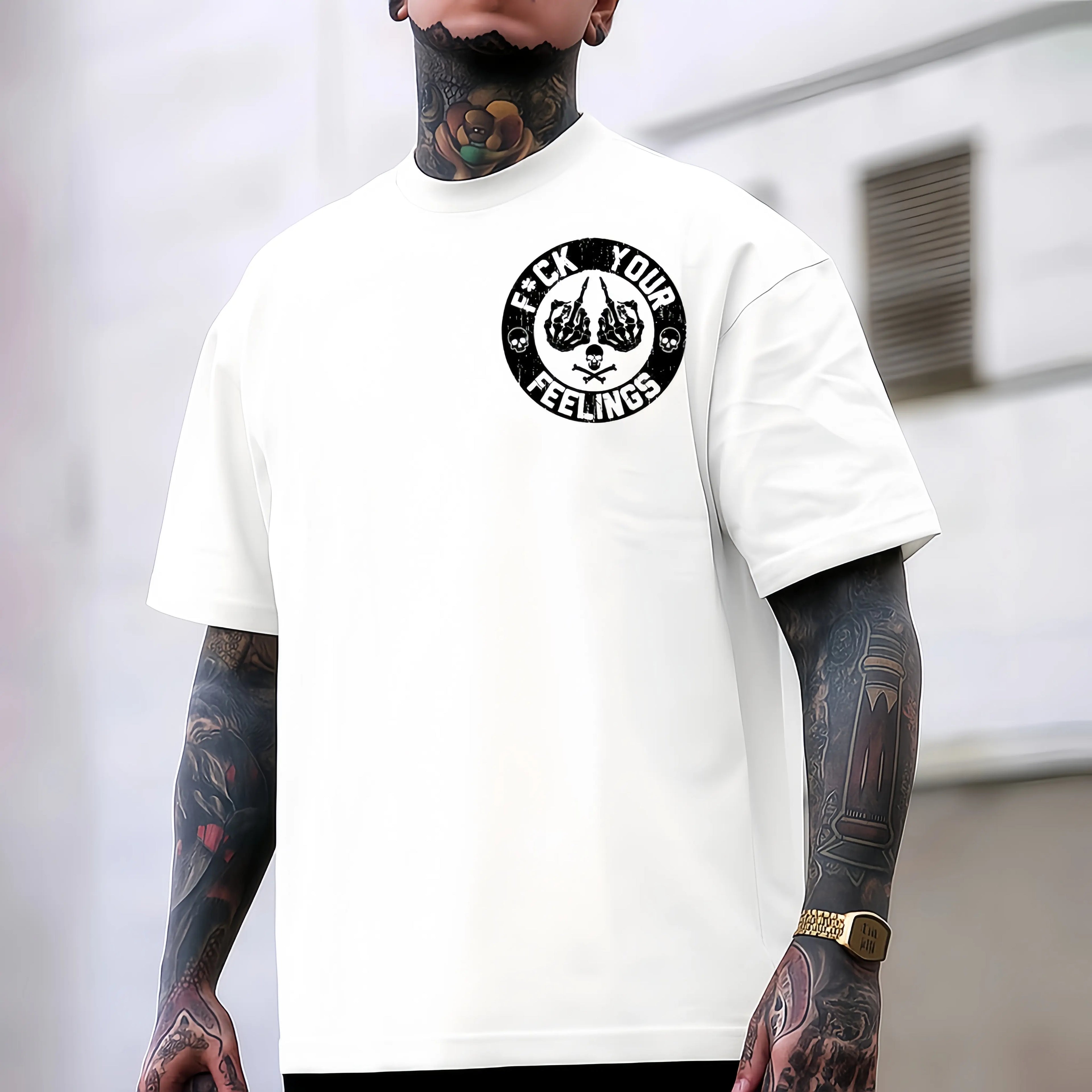 "F*ck Your Feelings" Skull T-Shirt | Edgy Sarcastic Statement Graphic Tee